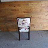 Set of 3 Art Deco chairs in multicoloured velvet with a dark wood frame — 1930s
