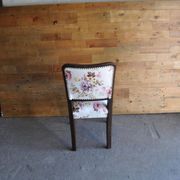 Set of 3 Art Deco chairs in multicoloured velvet with a dark wood frame — 1930s
