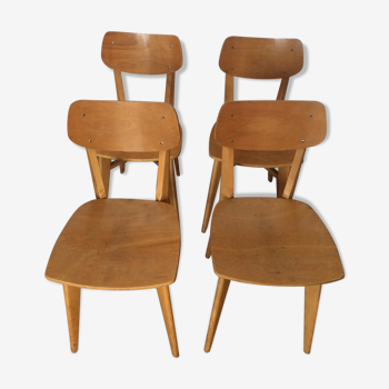 4 vintage beech chairs
