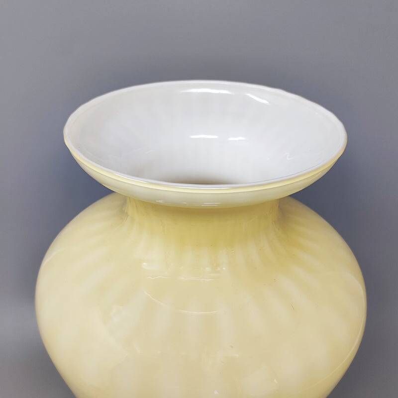 1960s Beige Vase in Murano Glass. Made in Italy