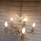 Exceptional bronze chandelier with crystal pendants in working order circa 1910