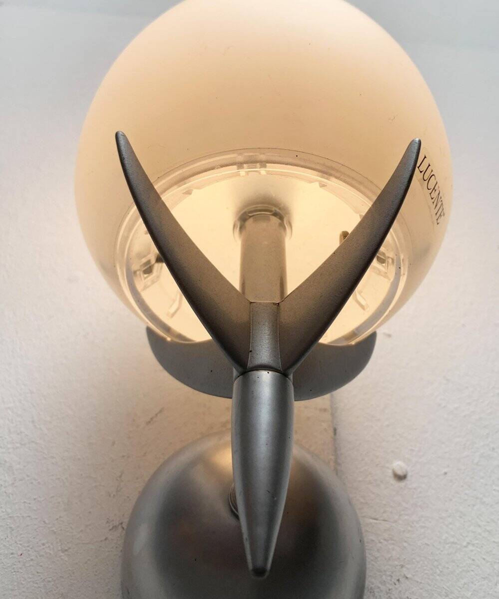 Vintage wall lamp in postmodern Italian glass by Lucente.