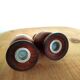 Olive wood and ceramic salt and pepper shakers