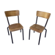 Chaise d'école bois et métal pour grand enfant