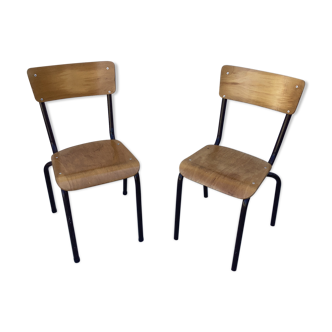 Wooden and metal school chair for older children
