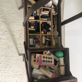 Vintage wood worker with sewing kit