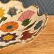 Vintage Enamelled Brass Fruit Bowl – Floral Centrepiece with Edge Fe