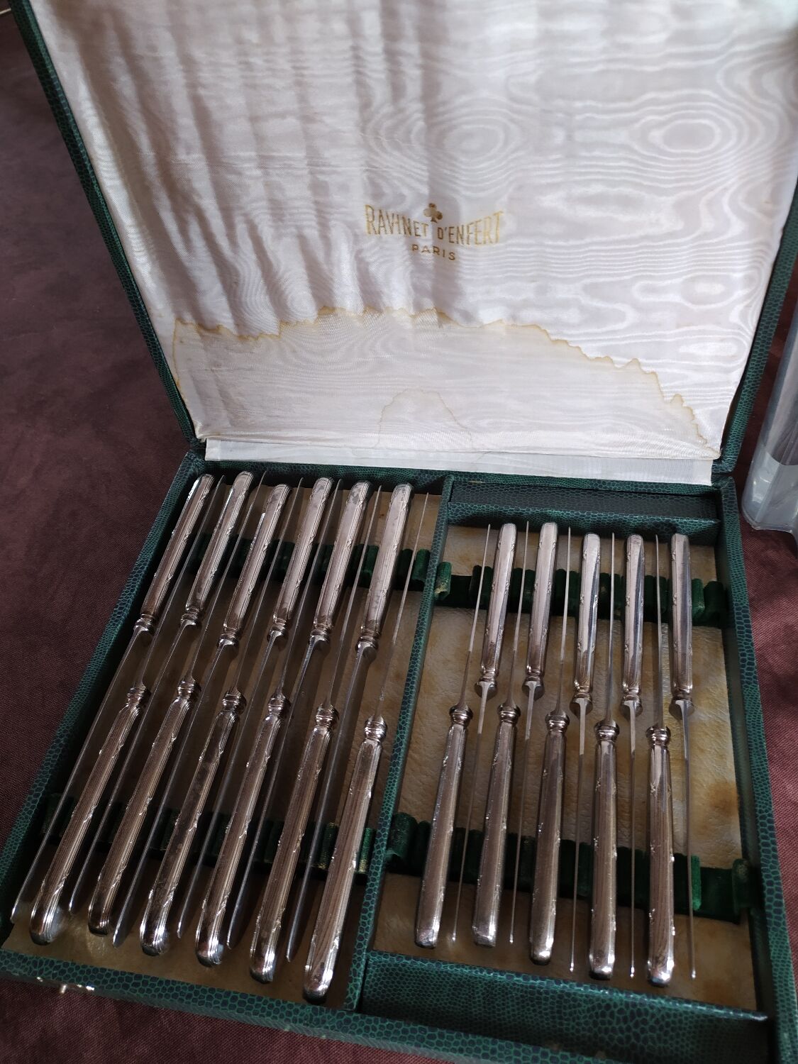 Stainless steel knives and silver metal