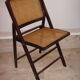Pair of 1960/70 caning, wicker, rattan, wood folding chairs