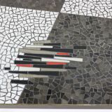 German design mosaic coffee table with brass legs
