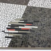 German design mosaic coffee table with brass legs