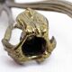 Art Nouveau brass flower candle holder