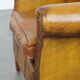 Cowhide Leather Armchair with Deep Warm Colors