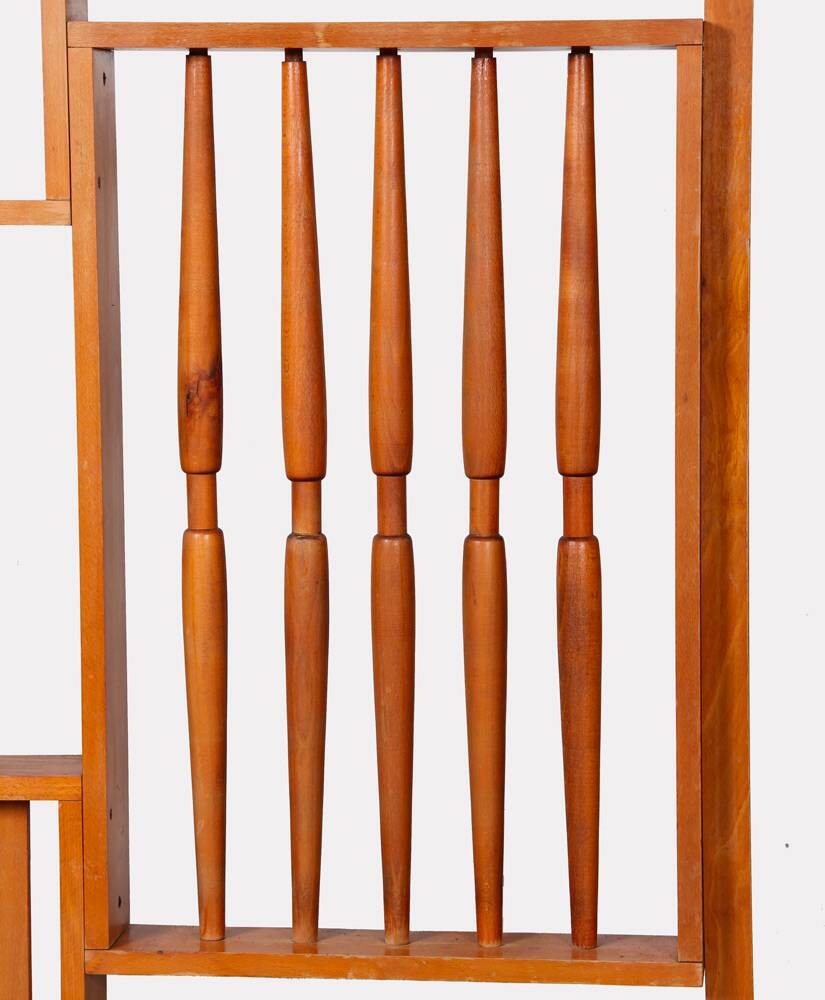 Claustra vintage en bois, fabrication tchèque, 1960