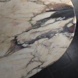 Louis XVI style console in gilded wood with a marble top.