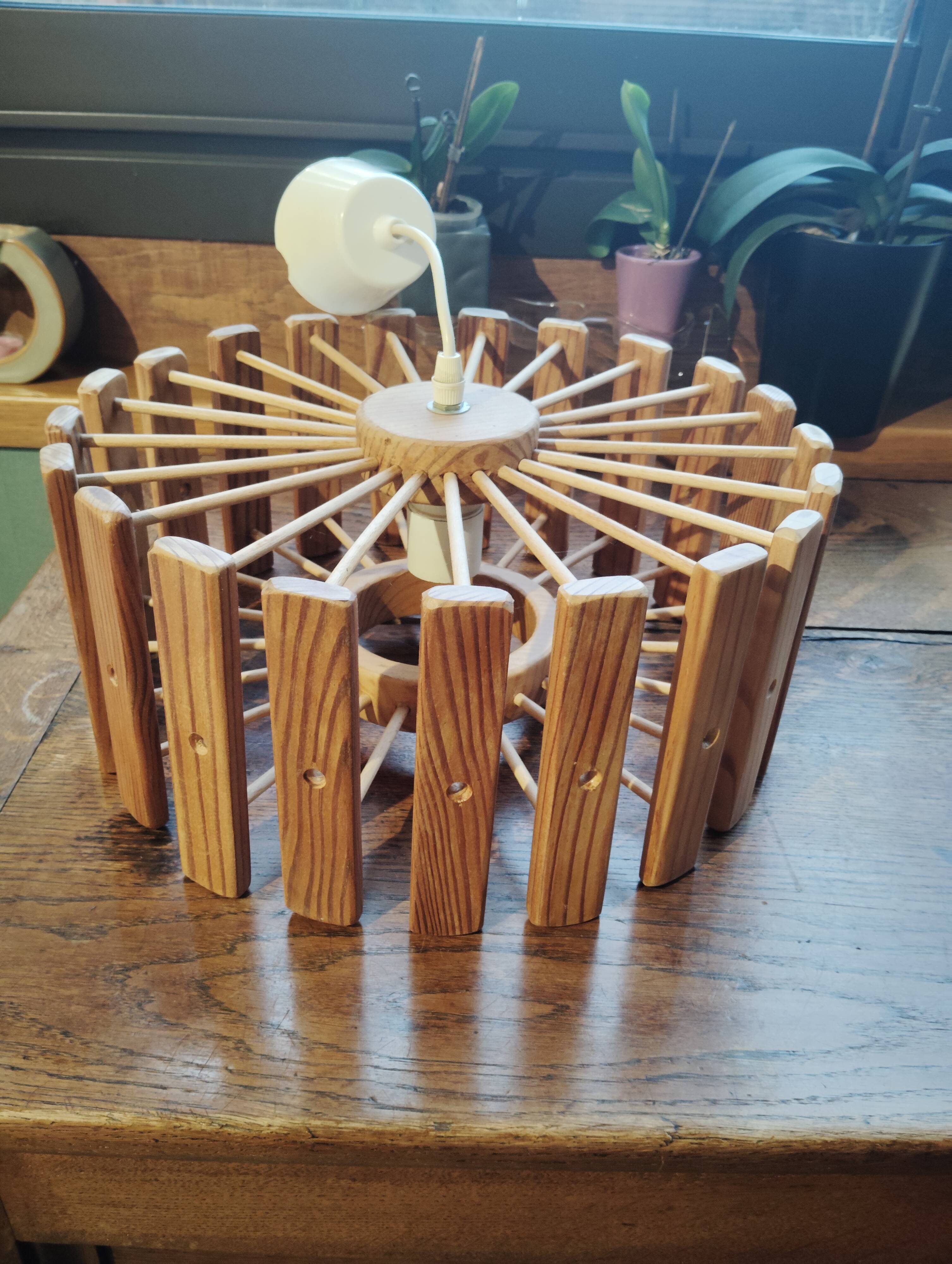 Scandinavian vintage wooden lampshade