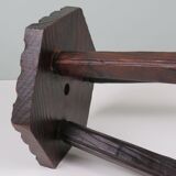 Rustic Spanish stool in solid wood – Handcrafted – 20th century