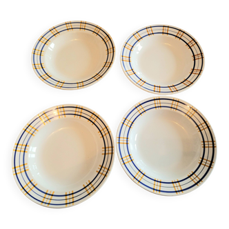 4 soup plates, Poitou pattern from Sarreguemines