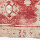 3x9 Red & Cream Vintage Persian Runner Rug, 80x280Cm
