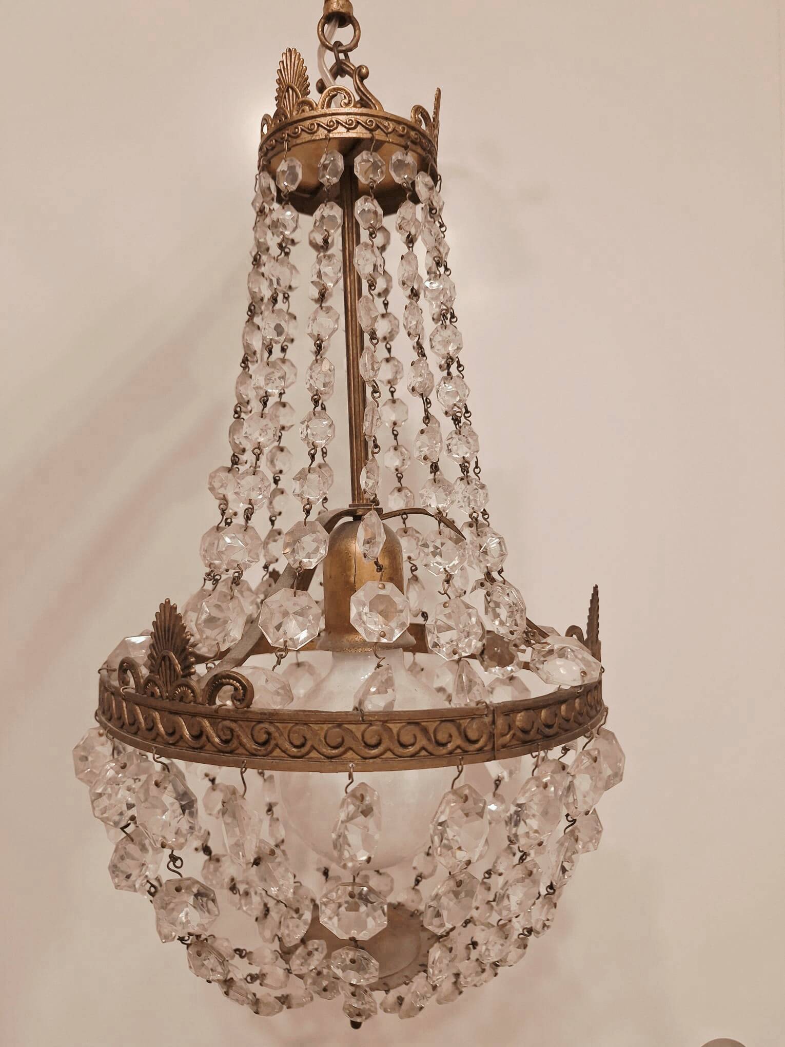 Art Deco chandelier with pendants