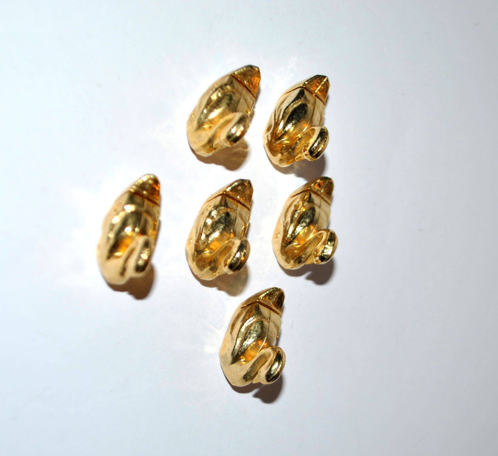 Table decoration set: 6 vintage swan place card holders in gold-tone metal