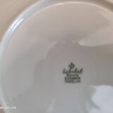 Dessert service 11 pieces in beige Bavaria porcelain with small orange flowers