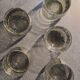 Set of 5 smoked bubble bottom glasses