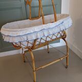 Vintage rattan cradle