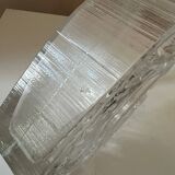 Moulded glass vase with Cubist portrait decoration, modern, 1970.