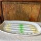 Large vintage asparagus barbotine dish