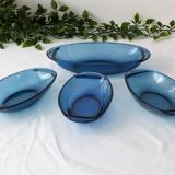 Set de 4 coupelles bleues type Vereco