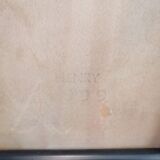 Series of 4 wooden and metal school chairs