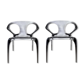 Pair of chairs "ava" bridge by Song Wen Zhong for roche bobois