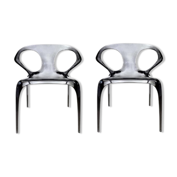 Pair of chairs "ava" bridge by Song Wen Zhong for roche bobois
