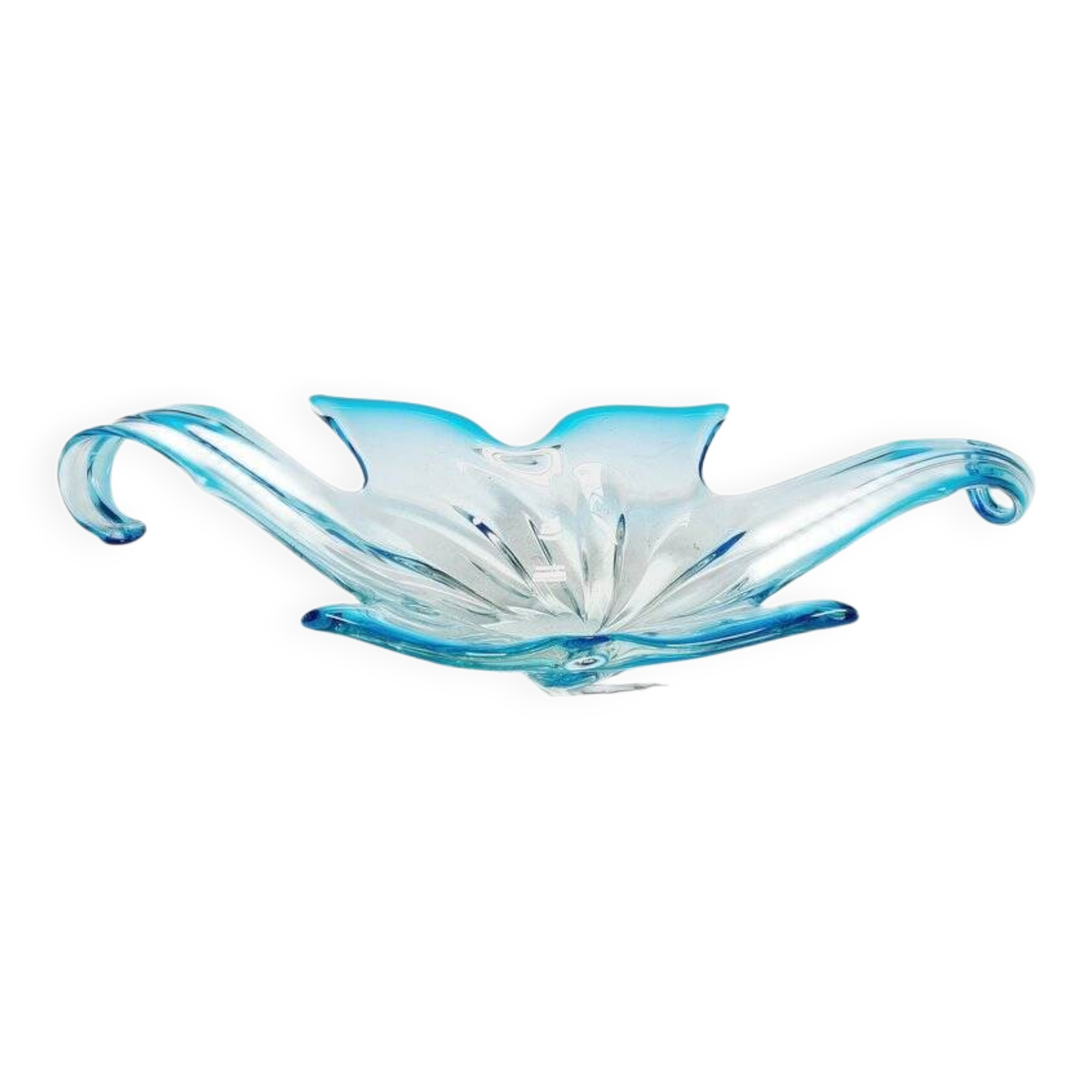 Postmodern Sommerso Murano glass fruit bowl from Mandruzzato, Italy, 1950