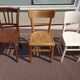 Set of 18 mismatched wooden bistro chairs - vintage
