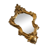 Mirror style rockery wood and gilded stucco 46x29cm