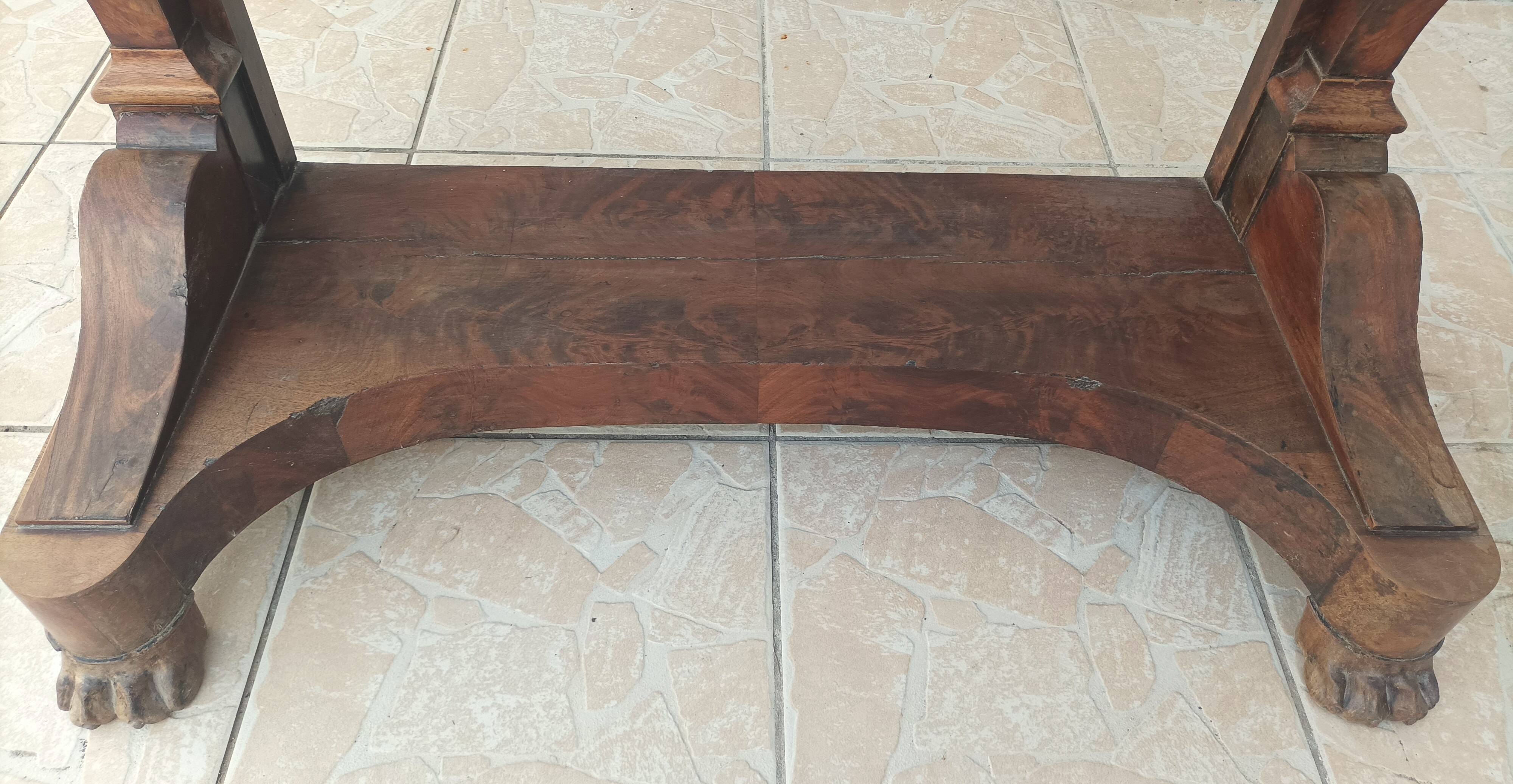 Restoration period mahogany console table