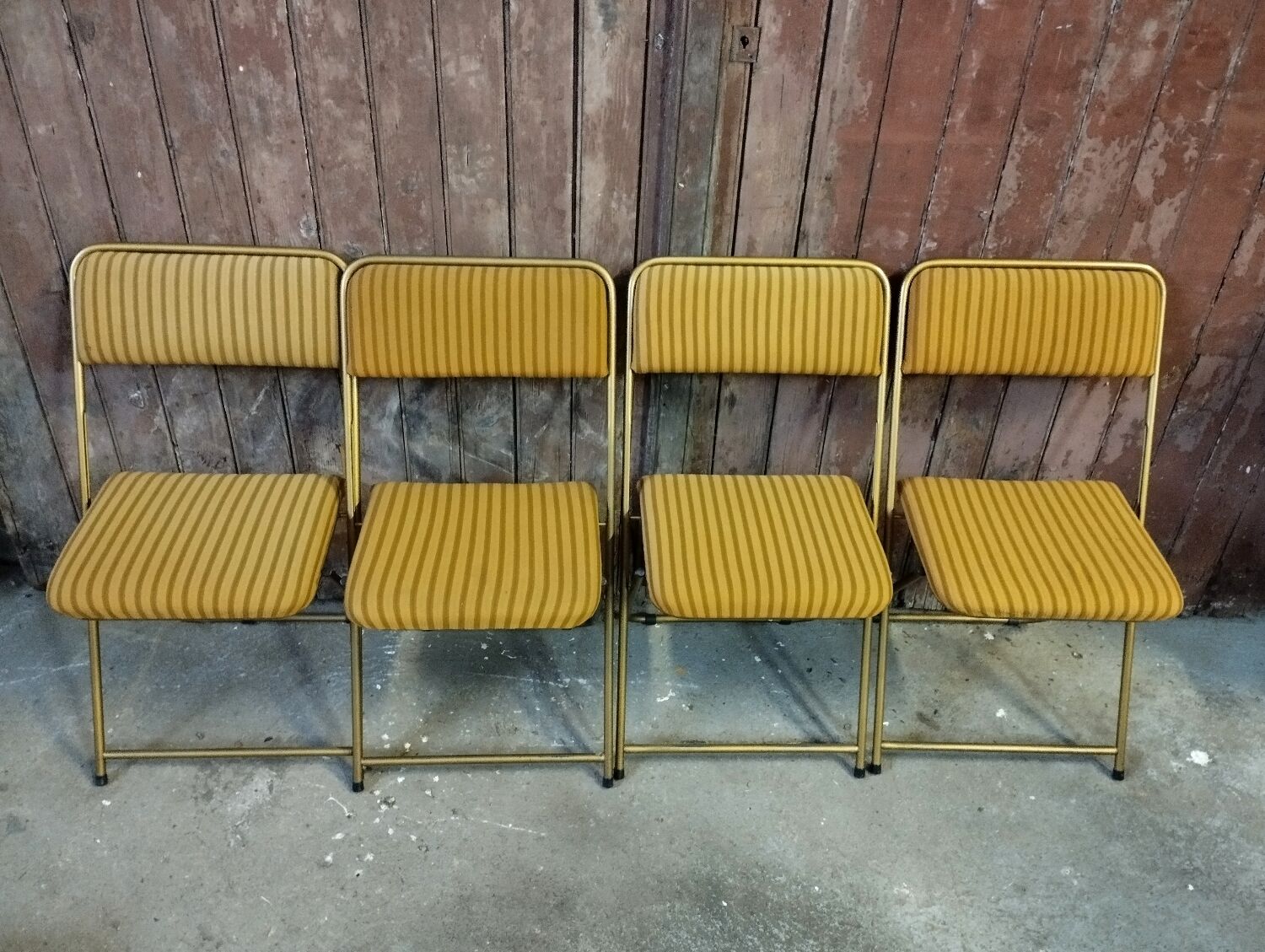 Set of 4 vintage Lafuma folding chairs