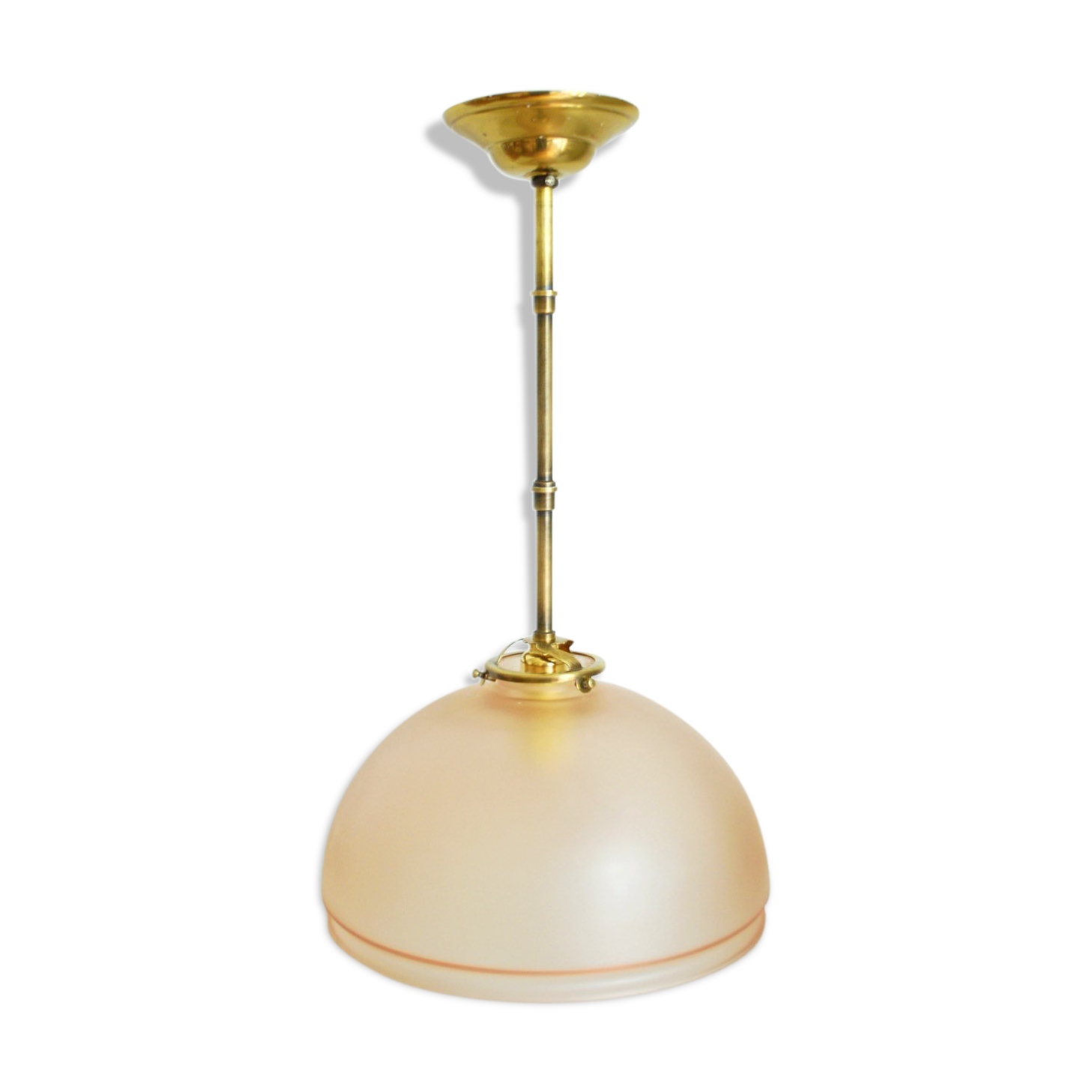 Salmon pink glass hanging