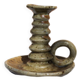 Stoneware candle holder signed Lucien Talbot