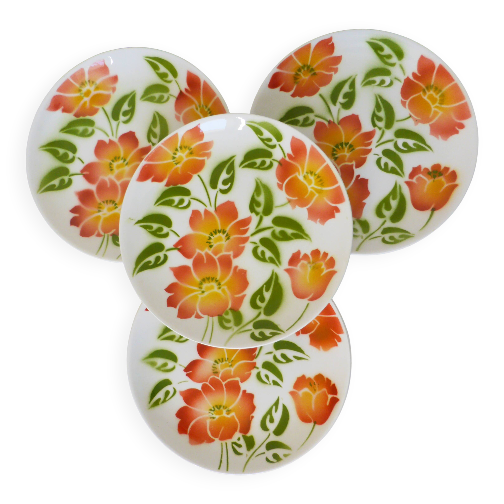 Lot de 4 assiettes dessert vintage Moulin des Loups Orchies Ontario 210681