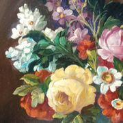 Still Life with Flowers and Fruits signed by Georges Mallet