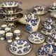 Service in faience of Gien Coat of arms crown and lions XIXth