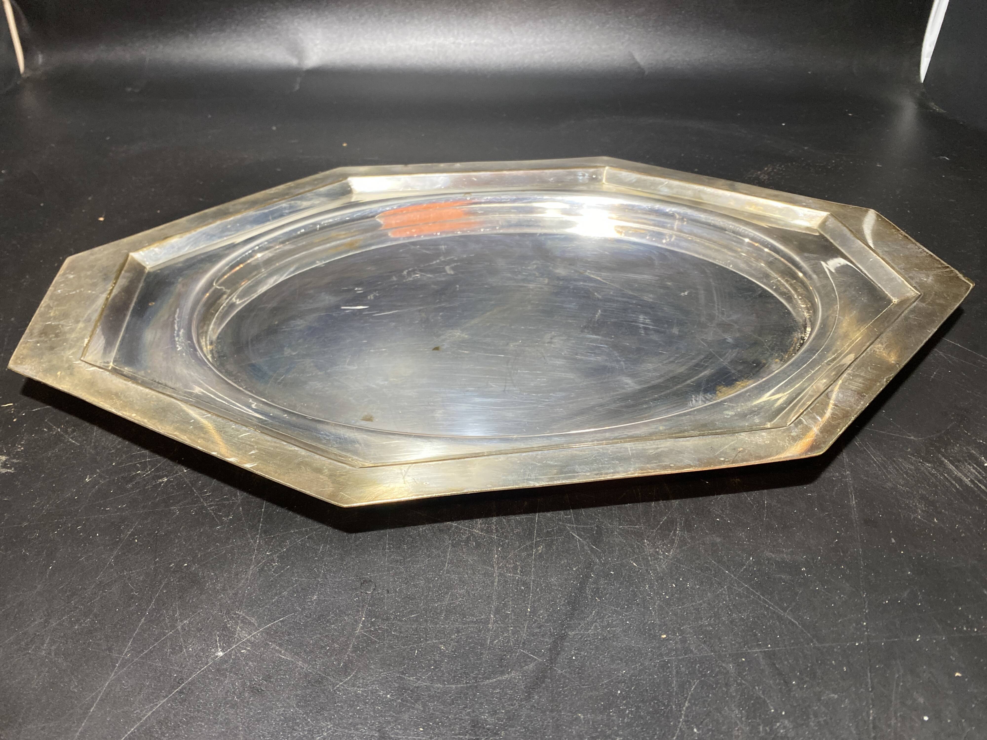 Silver plated metal dish