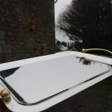 GUY DEGRENNE Serving Tray – Stainless Steel & Brass Handles – France