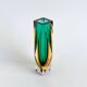 Faceted Sommerso vase from Murano in green