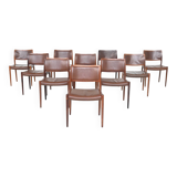 Niels Otto Moller model 80 dining chairs in rosewood Denmark 1960