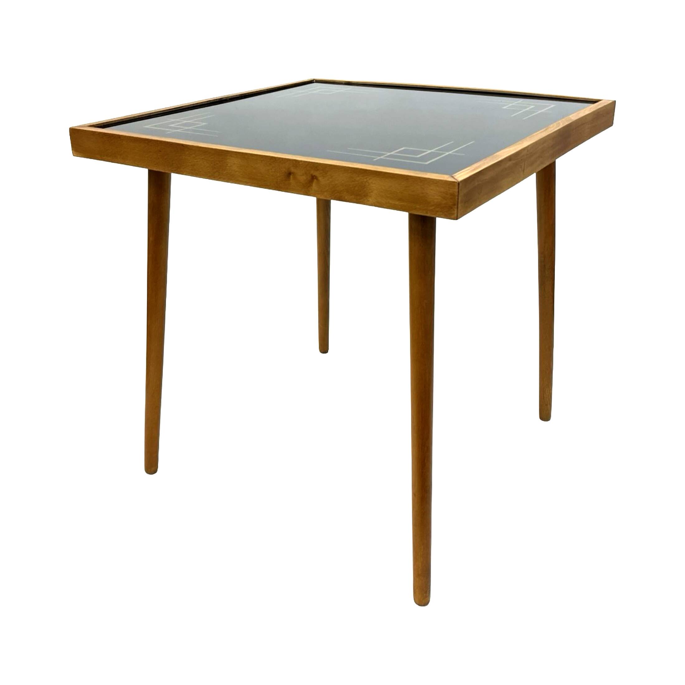 Alfred Busch coffee table, Germany 1960s, glass & beech wood