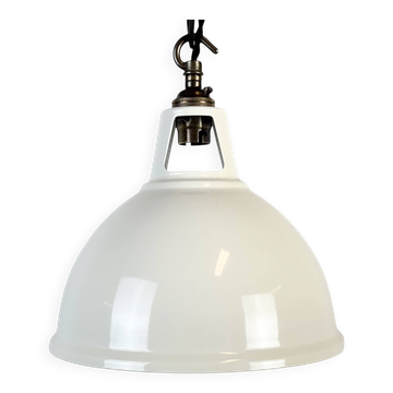Vintage Industrial Beige Painted Pendant Lamp